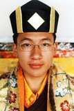 Trinley Thaye Dorje is the son of the 3rd Mipham Rinpoche of Junyung Monastery, one of several persons believed to be a reincarnation of Ju Mipham, an important lama of the Nyingmapa school, and Dechen Wangmo, the daughter of a noble family descended from King Gesar of Ling. At the age of six months the boy is reported to have started telling people that he was the Karmapa.<br/><br/>

In 1988 Shamar Rinpoche went on a secret visit to Lhasa to investigate whether Thaye Dorje was the reincarnation of the Karmapa, because, he said, the boy appeared to him in a dream. In March 1994, Thaye Dorje and his family escaped from Tibet to Nepal and then to India, where Shamar Rinpoche formally recognized him as the 17th Karmapa.